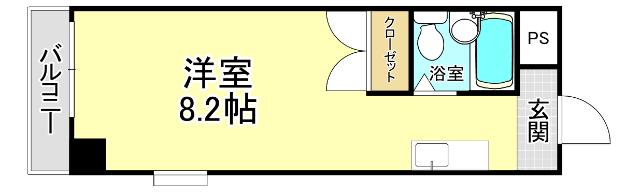 クロスロード清水(ワンルーム/6階)の間取り写真