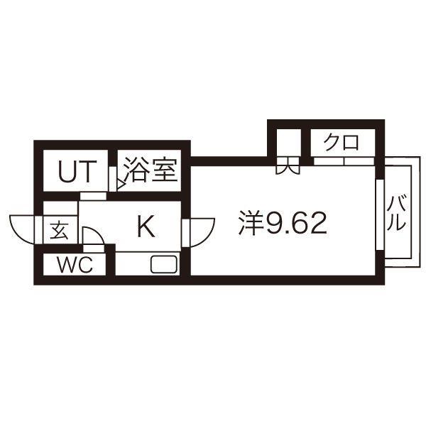 エクセルシオールA(1K/2階)の間取り写真