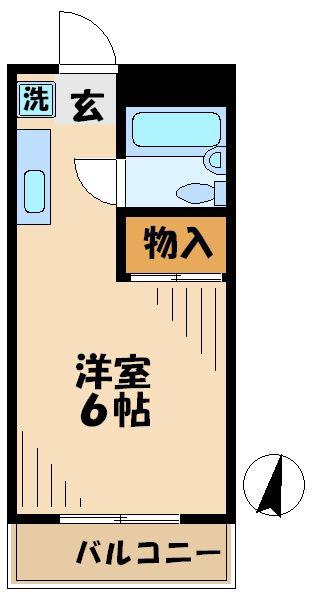 フラワーハイツB(1K/3階)の間取り写真