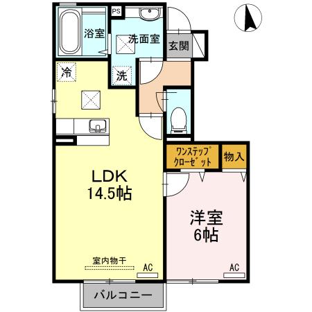 アベニュー中山II(1LDK/1階)の間取り写真