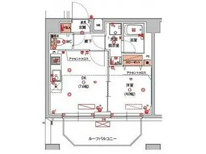 ハーモニーレジデンス山手サウス大塚(1DK/10階)の間取り写真