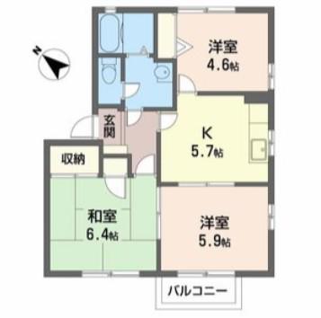 フォーレス佐土A棟(3K/2階)の間取り写真