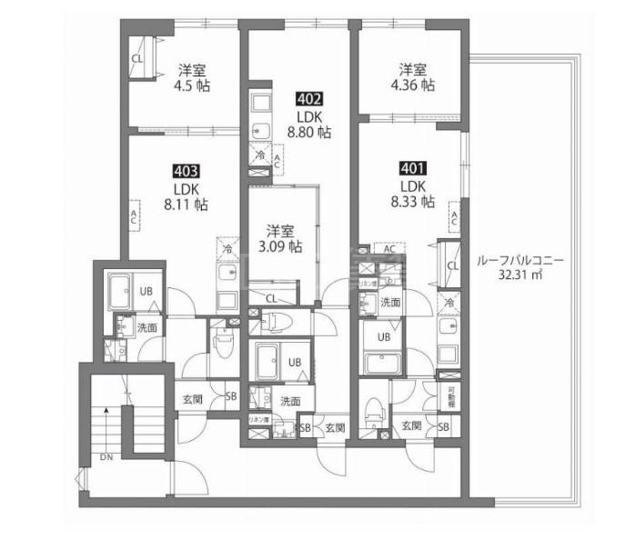 ルネコート大鳥居IV(1LDK/4階)の間取り写真