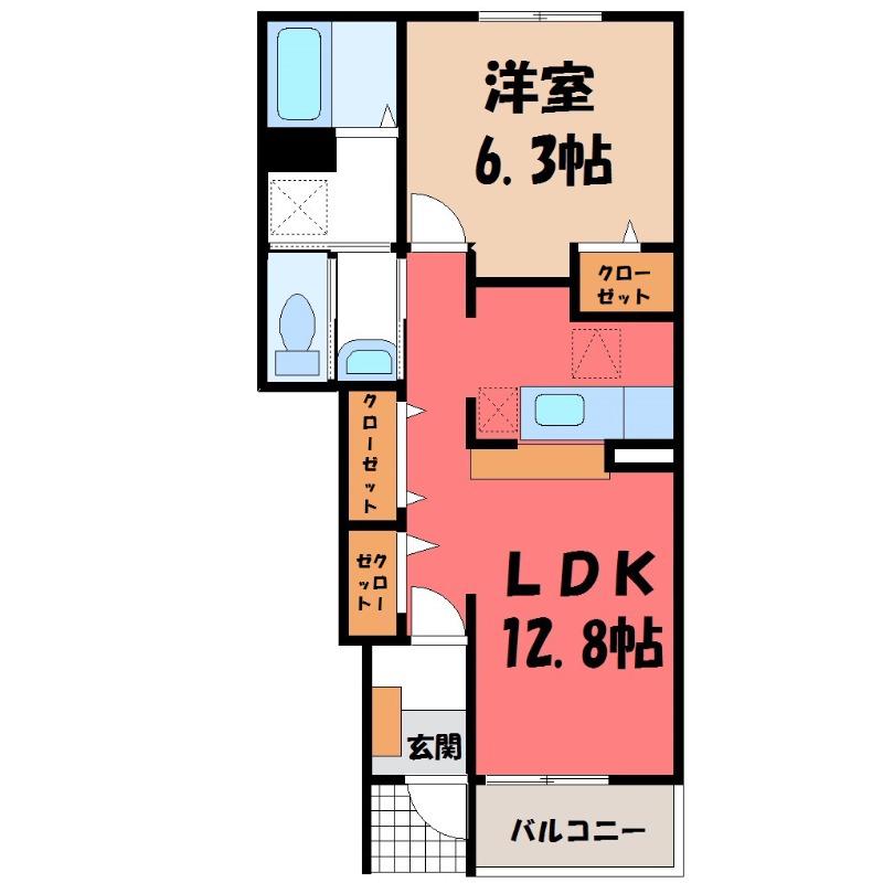 パルティール(1LDK/1階)の間取り写真