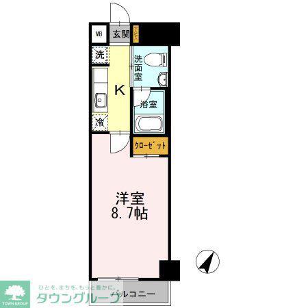 カスタリア神保町(1K/3階)の間取り写真