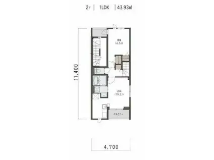 マリベール ラ メール(1LDK/2階)の間取り写真