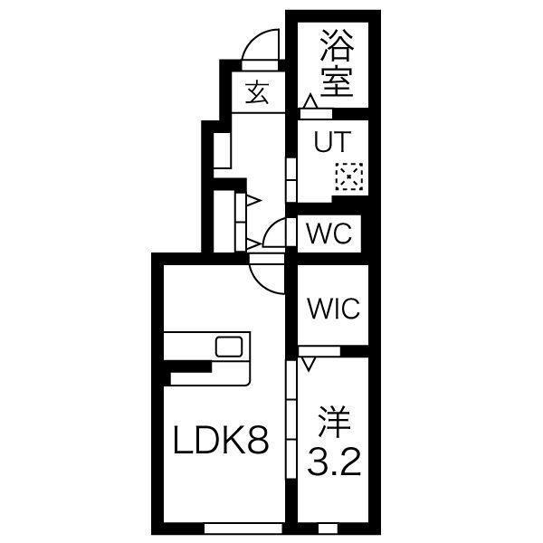 RITA(1LDK/1階)の間取り写真