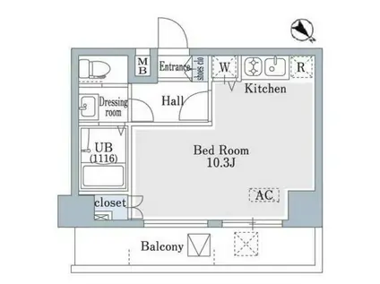 ショーン初台(ワンルーム/9階)の間取り写真