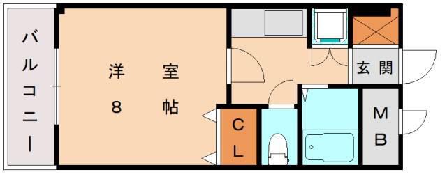 スターライト(1K/1階)の間取り写真