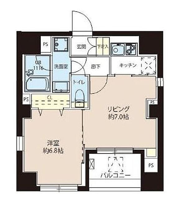 レオーネ東日本橋駅前II(1LDK/3階)の間取り写真