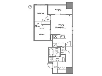ASMACI MAISON両国II(2LDK/4階)の間取り写真
