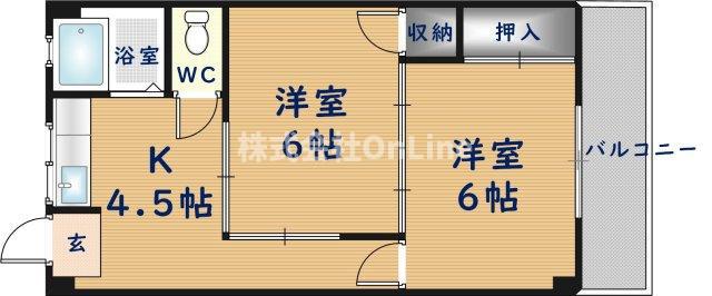 ラルーチェ光南Ⅰ(2DK/3階)の間取り写真