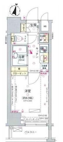 コンシェリア新宿ノースワン(1K/3階)の間取り写真