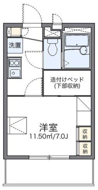 レオパレスコンフォール 鶴見(1K/2階)の間取り写真