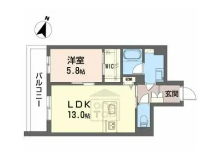 モンセル(1LDK/3階)の間取り写真