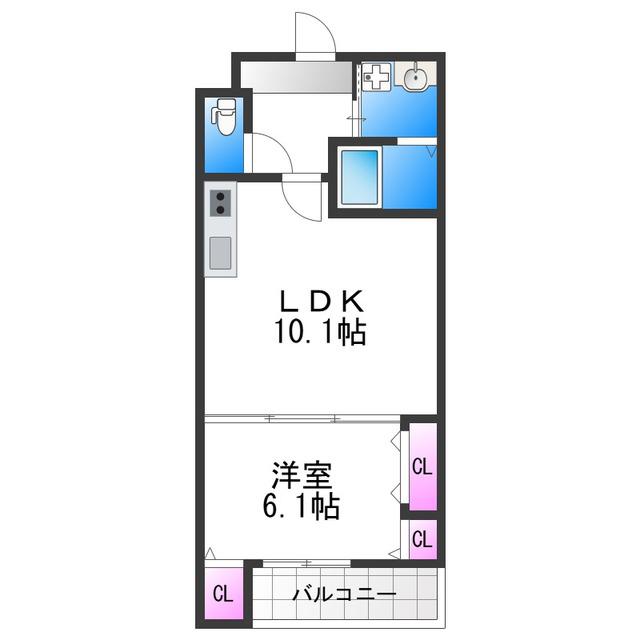フジパレス エン III号館(1LDK/3階)の間取り写真