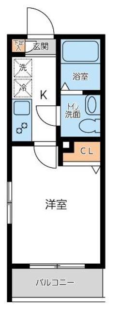 CITY SPIRE西新宿(1K/1階)の間取り写真