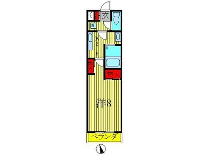 プレジオIII(1K/2階)の間取り写真