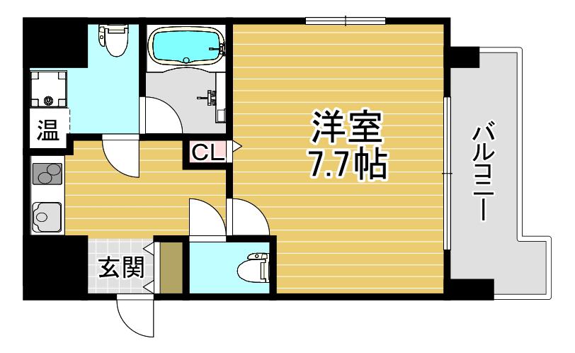 エナブル塚本II(1K/7階)の間取り写真
