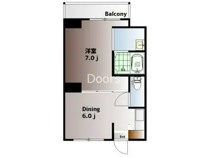 ヴィラナリー児島3号棟(1DK/4階)の間取り写真