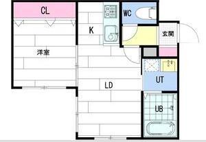 リデーレ北大前(1LDK/3階)の間取り写真