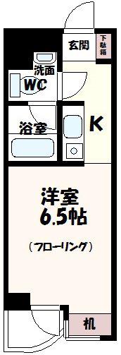 グレース成城I(ワンルーム/2階)の間取り写真