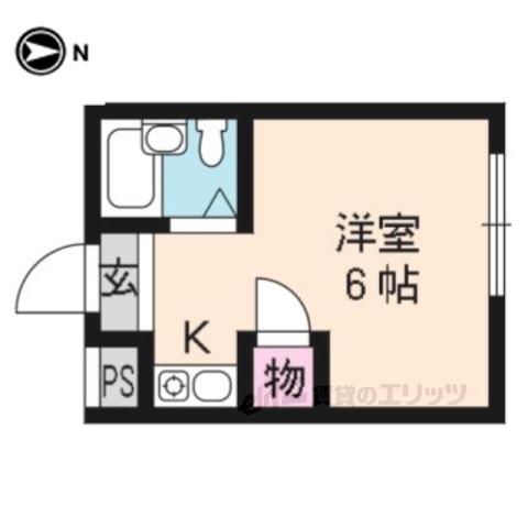 Mマンション(1K/1階)の間取り写真