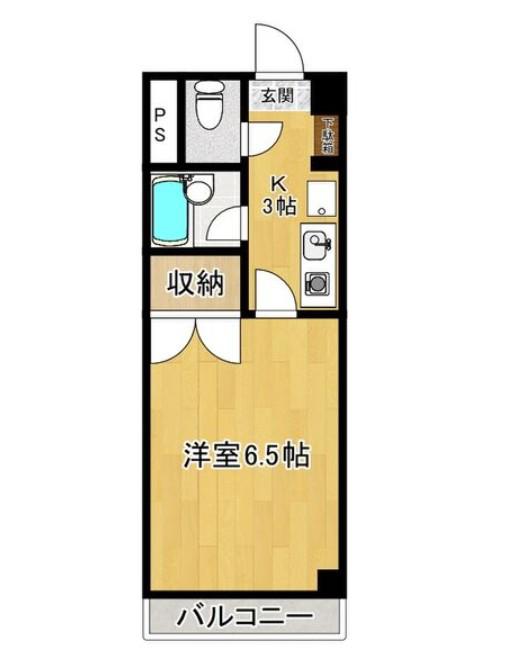 グレイスハイツ長町(1K/4階)の間取り写真