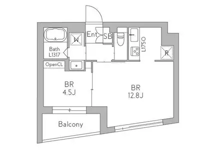 GRANDUO代沢5(1LDK/3階)の間取り写真