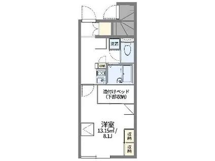 レオパレス揖保川II(1K/1階)の間取り写真