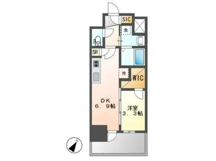 エステムコート名古屋新栄Vラポール(1DK/11階)の間取り写真