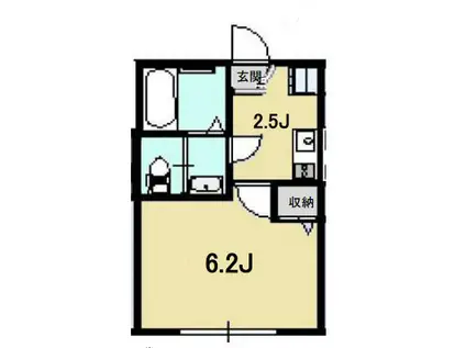 ルミエール八千代台(1K/2階)の間取り写真
