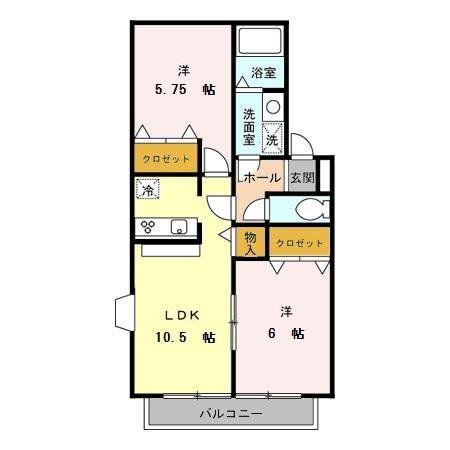 ルミナール(2LDK/2階)の間取り写真