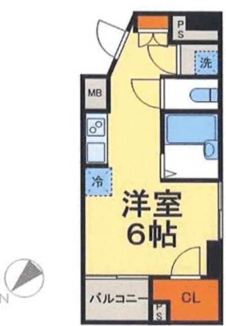 シンシティー西日暮里(ワンルーム/8階)の間取り写真