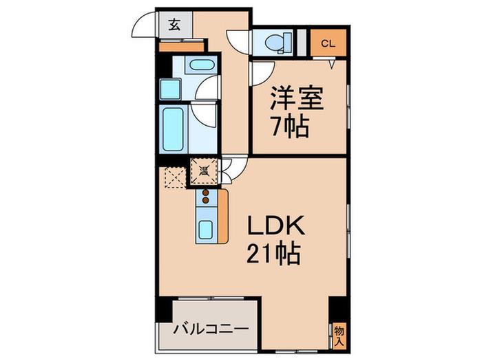 グレンパーク梅田北(1LDK/7階)の間取り写真