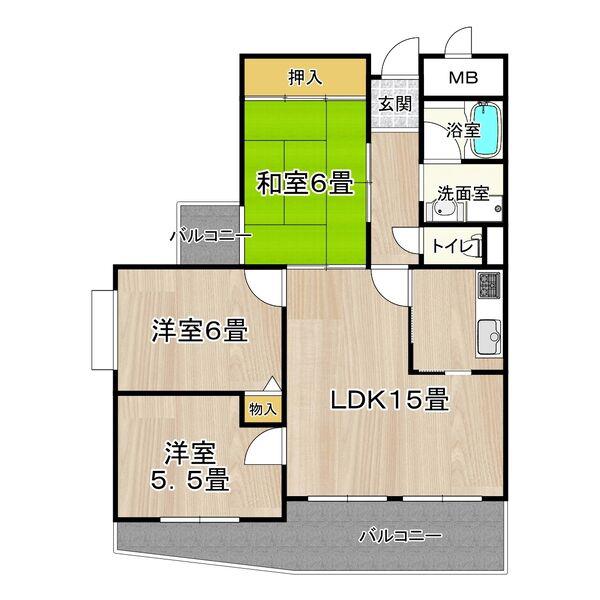 フレアコート京橋(3LDK/4階)の間取り写真