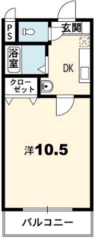 ププレ富田橋(1K/3階)の間取り写真