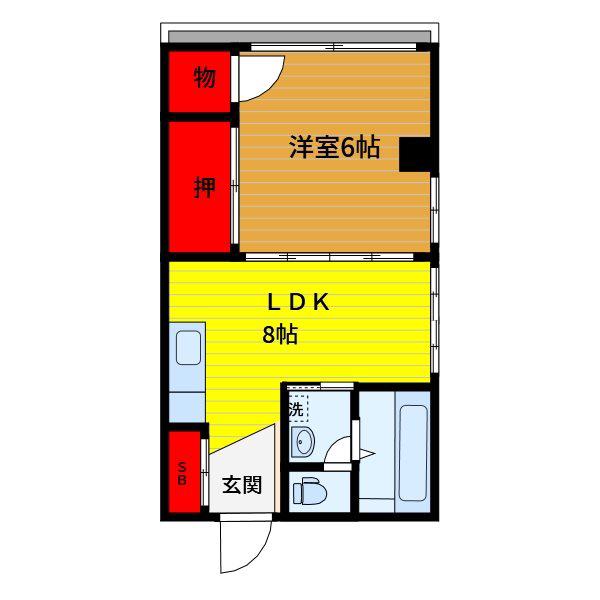 アークハイム(1LDK/1階)の間取り写真