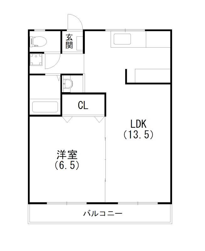 クリスタル・アイ(1LDK/2階)の間取り写真