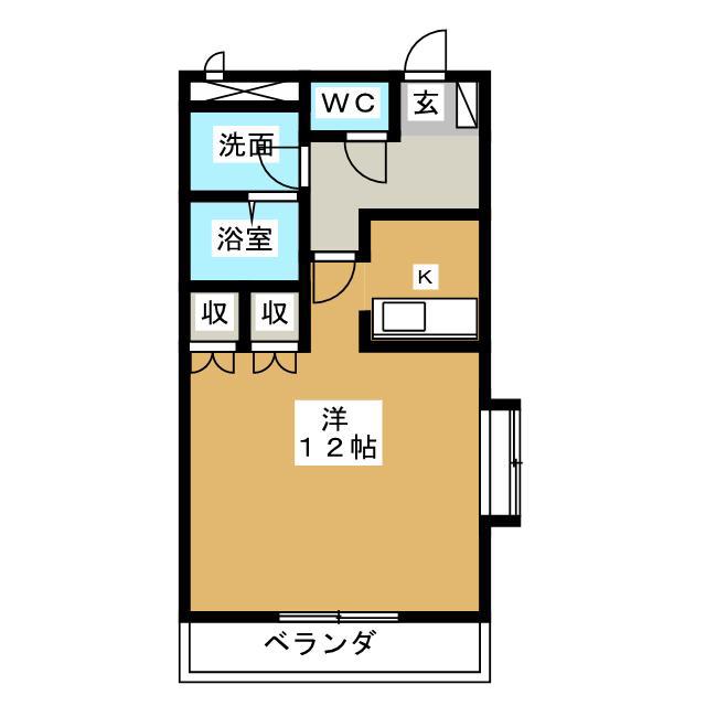 コンフォース(1K/2階)の間取り写真