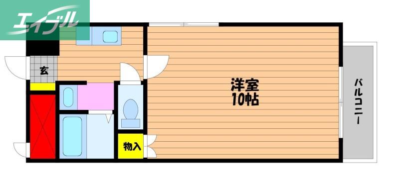 ブランニュータウン(1K/3階)の間取り写真