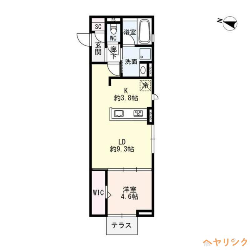 SIEBEN YOTSUYA(1LDK/1階)の間取り写真
