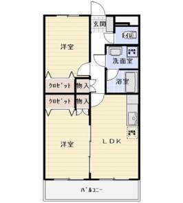 モンロジュマン(2LDK/2階)の間取り写真