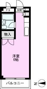 吉川サンパレス(ワンルーム/2階)の間取り写真