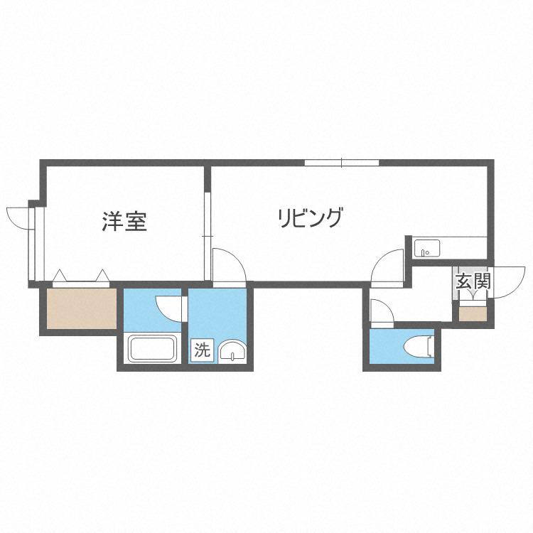 リトルスティングB(1LDK/3階)の間取り写真