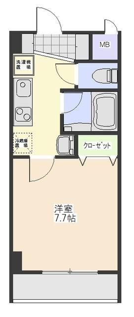 ジャルダンアヴニュー(1K/5階)の間取り写真