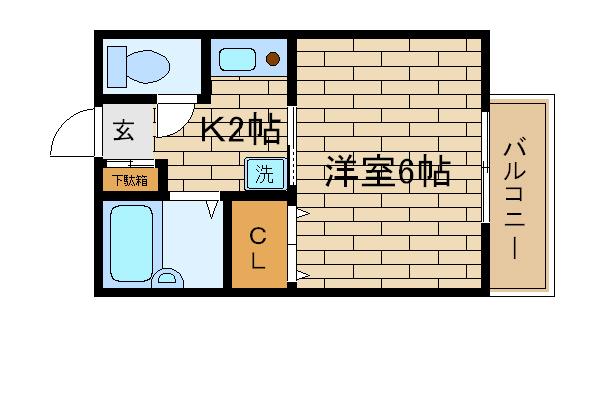 リッチハイツ(1K/1階)の間取り写真
