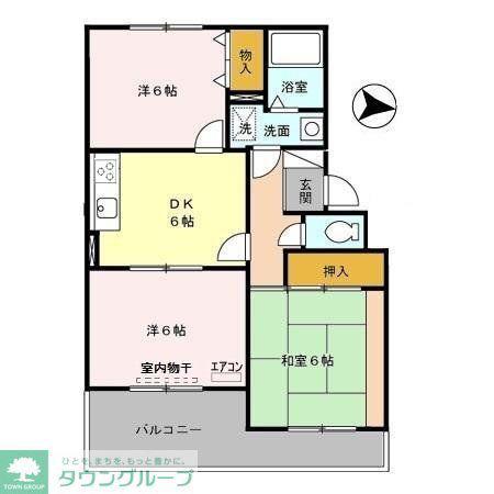 ヴァンベールソフィア(3DK/2階)の間取り写真