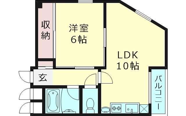 トーヨーコーポ(1LDK/5階)の間取り写真