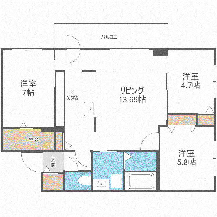 LAYLA27(3LDK/4階)の間取り写真